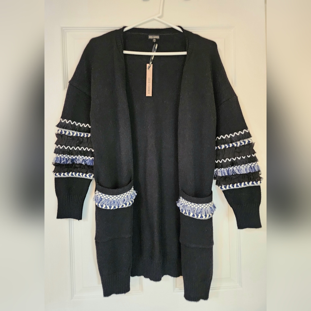 NWT Womens tunic length black knit sweater